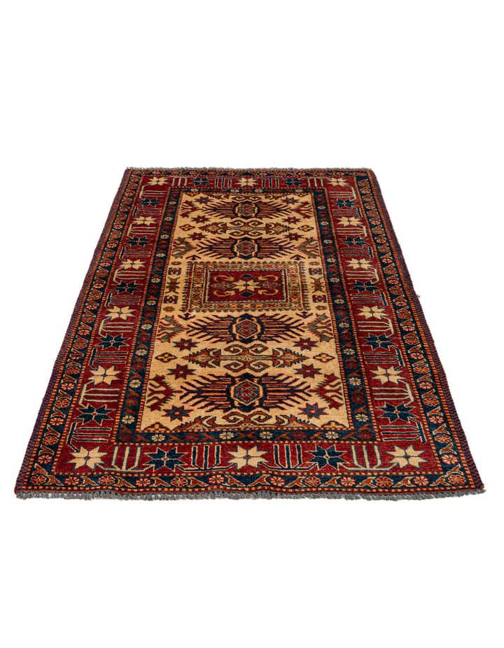3' 4 x 5' 5 Hand Knotted Kazak Wool Rug