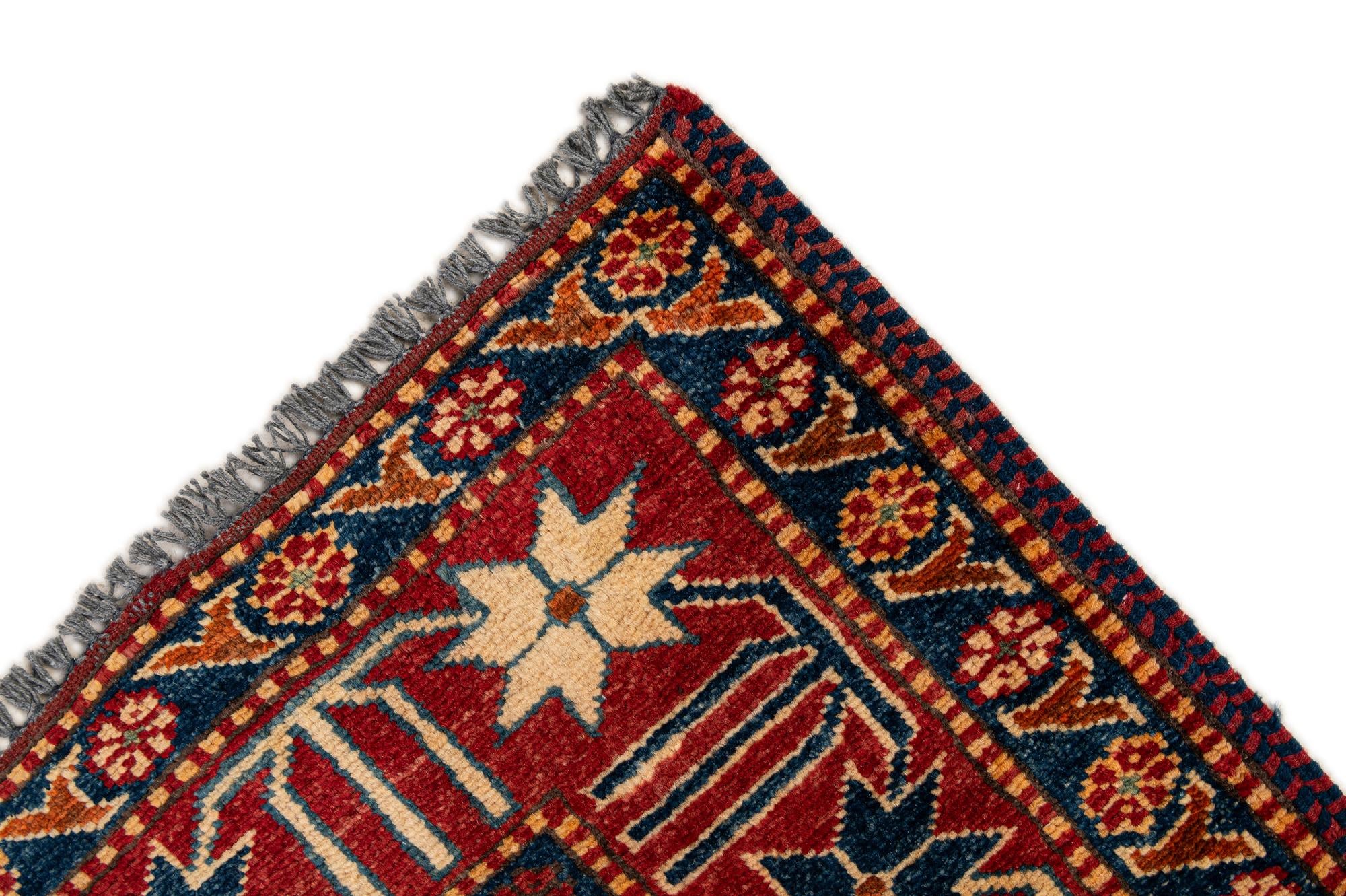 3' 4 x 5' 5 Hand Knotted Kazak Wool Rug
