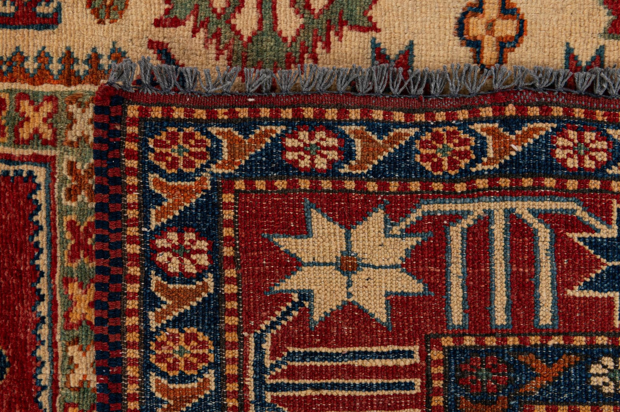 3' 4 x 5' 5 Hand Knotted Kazak Wool Rug