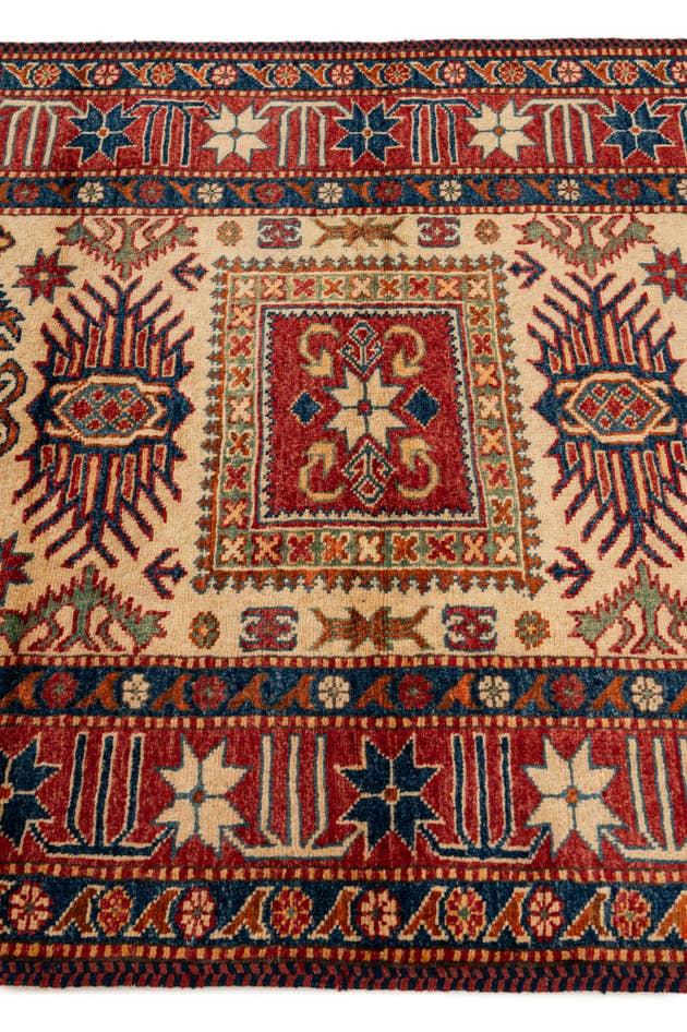 Detail image of 3' 4 x 5' 5 Hand Knotted Kazak Wool Rug