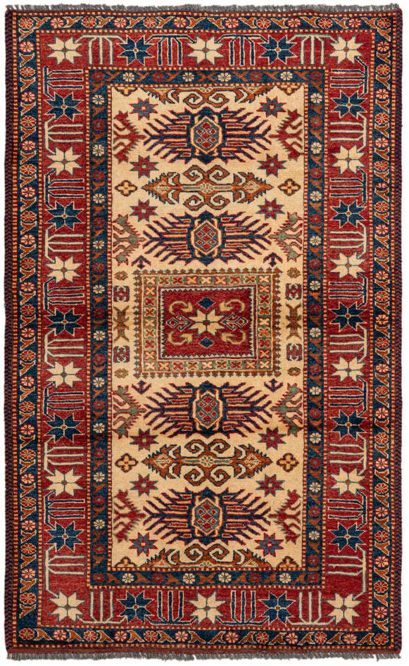 Detail image of 3' 4 x 5' 5 Hand Knotted Kazak Wool Rug