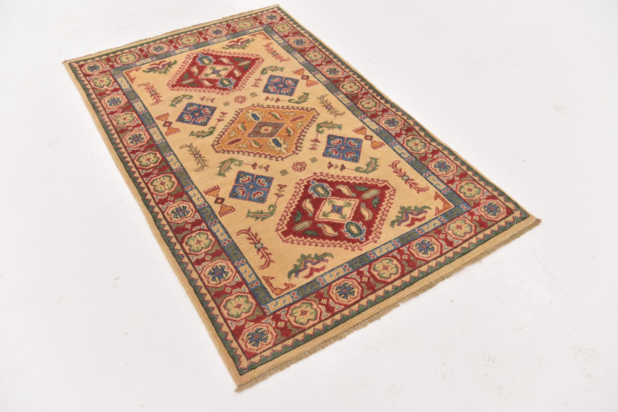 3' 2 x 5' Hand Knotted Kazak Rug