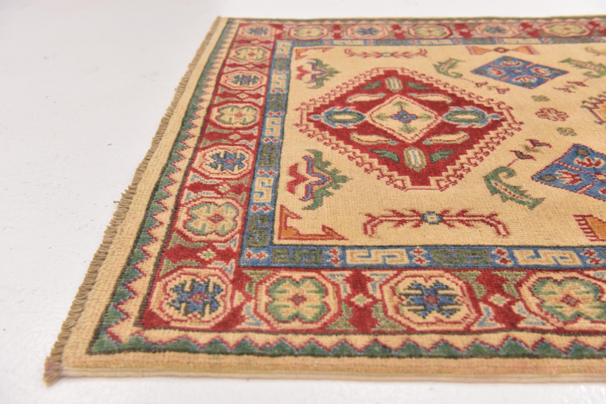 3' 2 x 5' Hand Knotted Kazak Rug