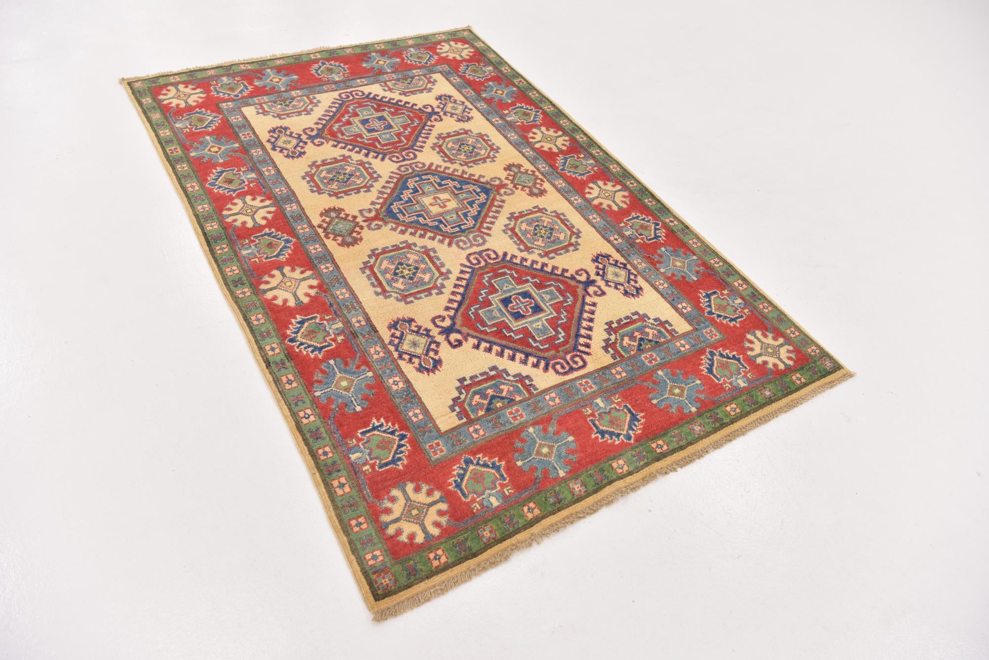 3' 10 x 5' 10 Hand Knotted Kazak Rug