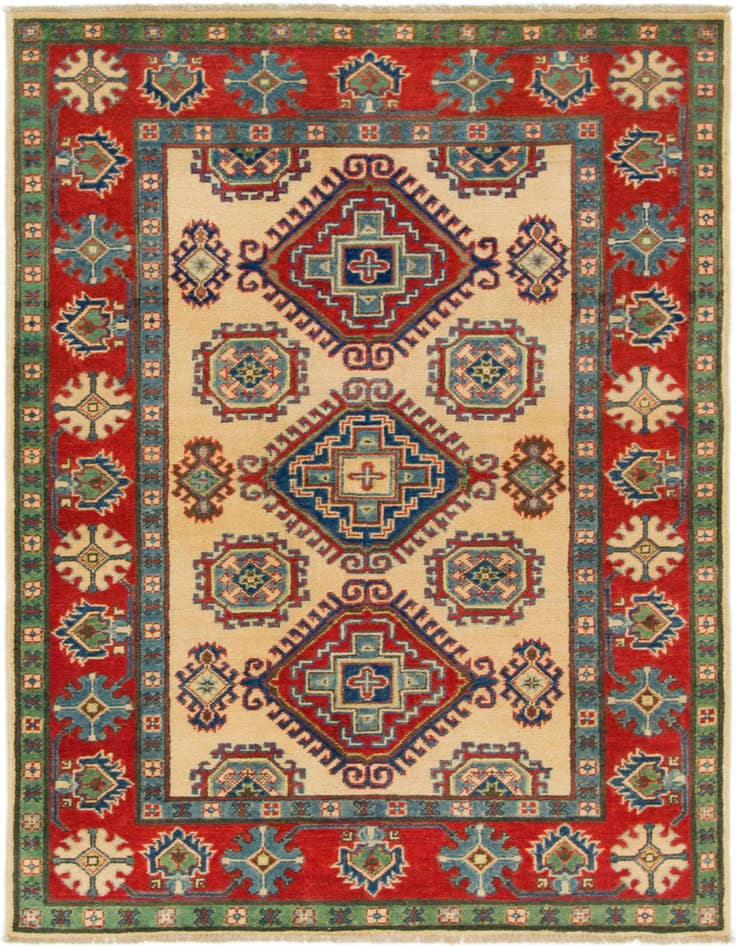 Detail image of 3' 10 x 5' 10 Hand Knotted Kazak Rug