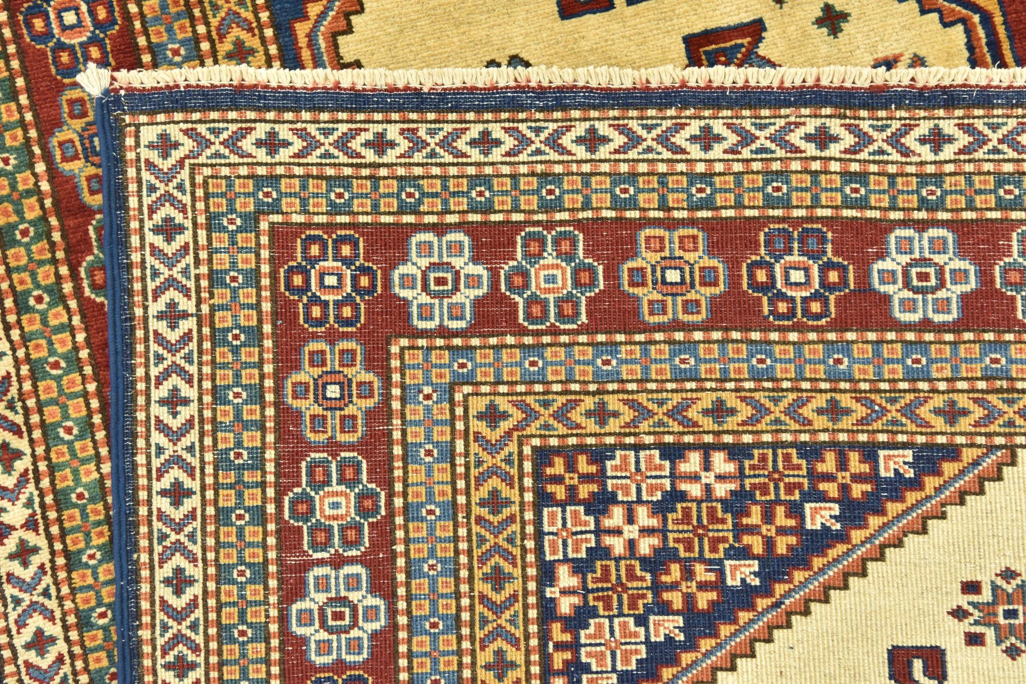 145cm x 225cm anudado a mano Kazak Alfombra Oriental