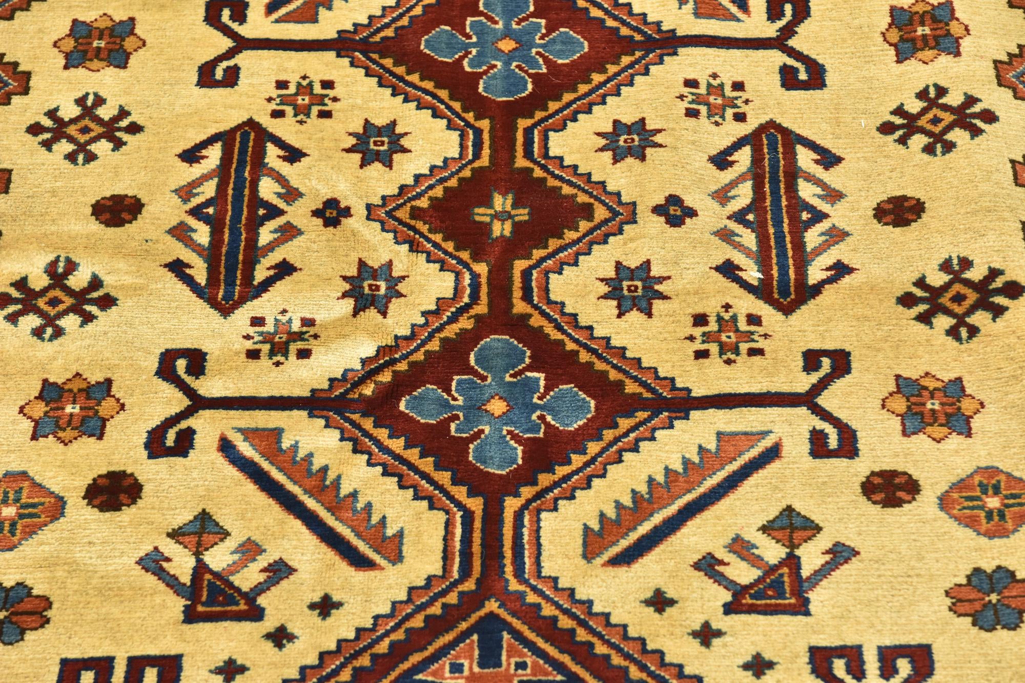 145cm x 225cm anudado a mano Kazak Alfombra Oriental