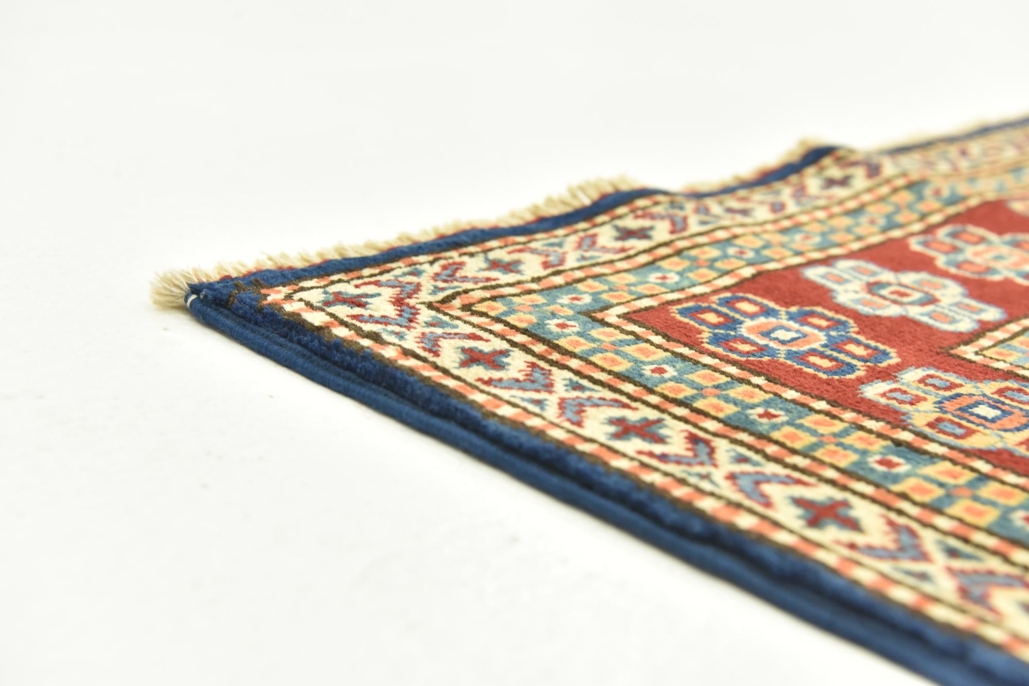 145cm x 225cm anudado a mano Kazak Alfombra Oriental