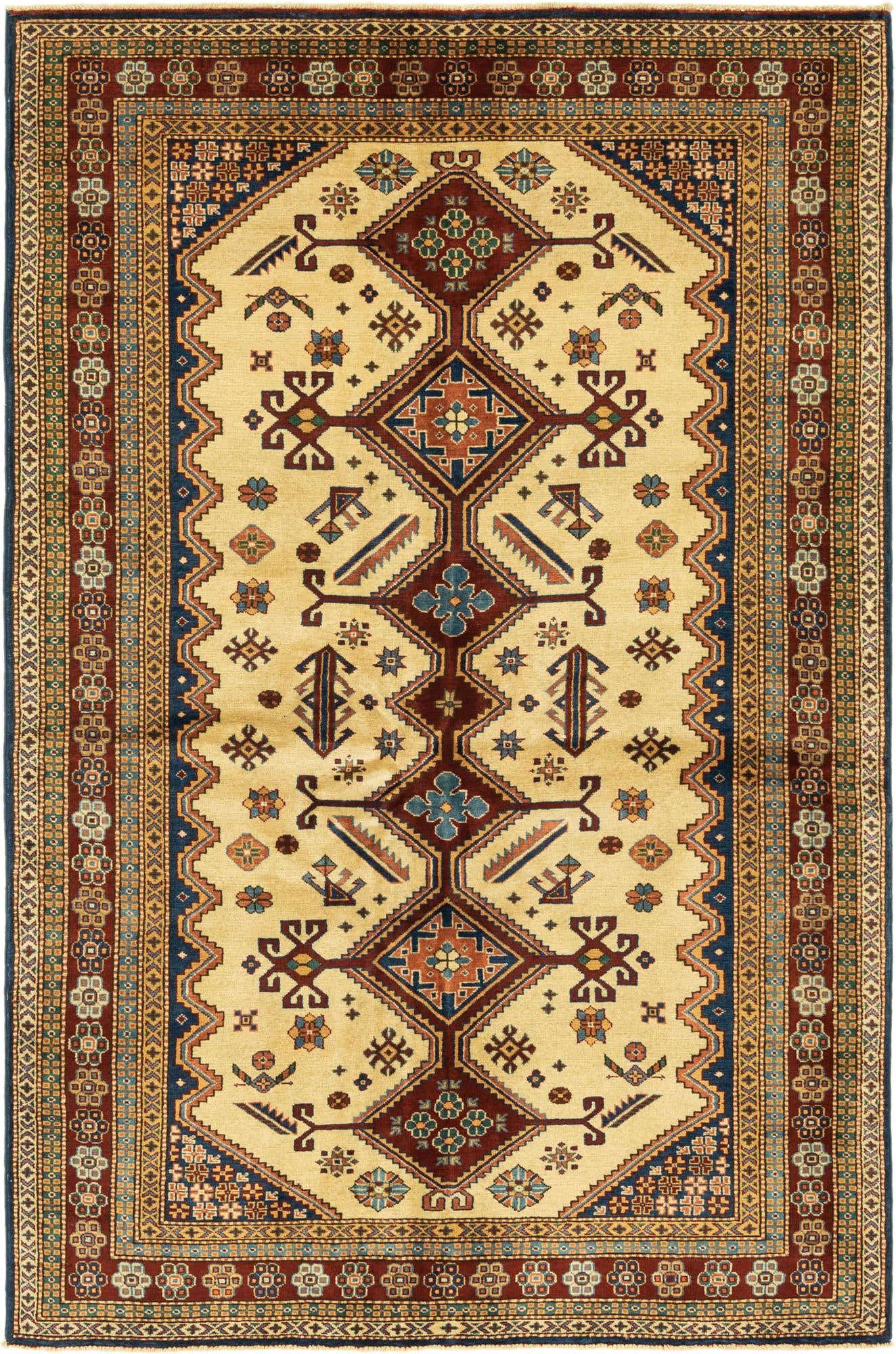 4' 9 x 7' 5 Hand Knotted Kazak Oriental Rug