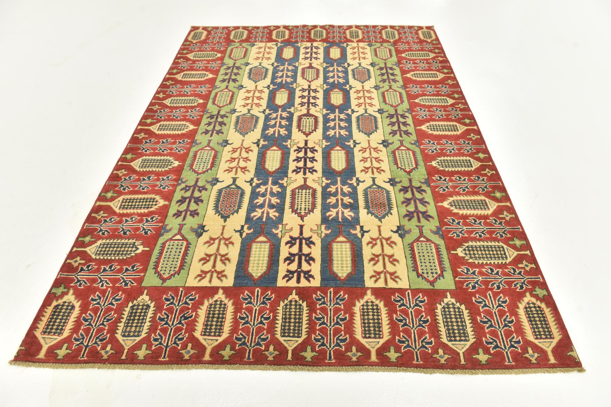 5' 6 x 8' Hand Knotted Kazak Rug