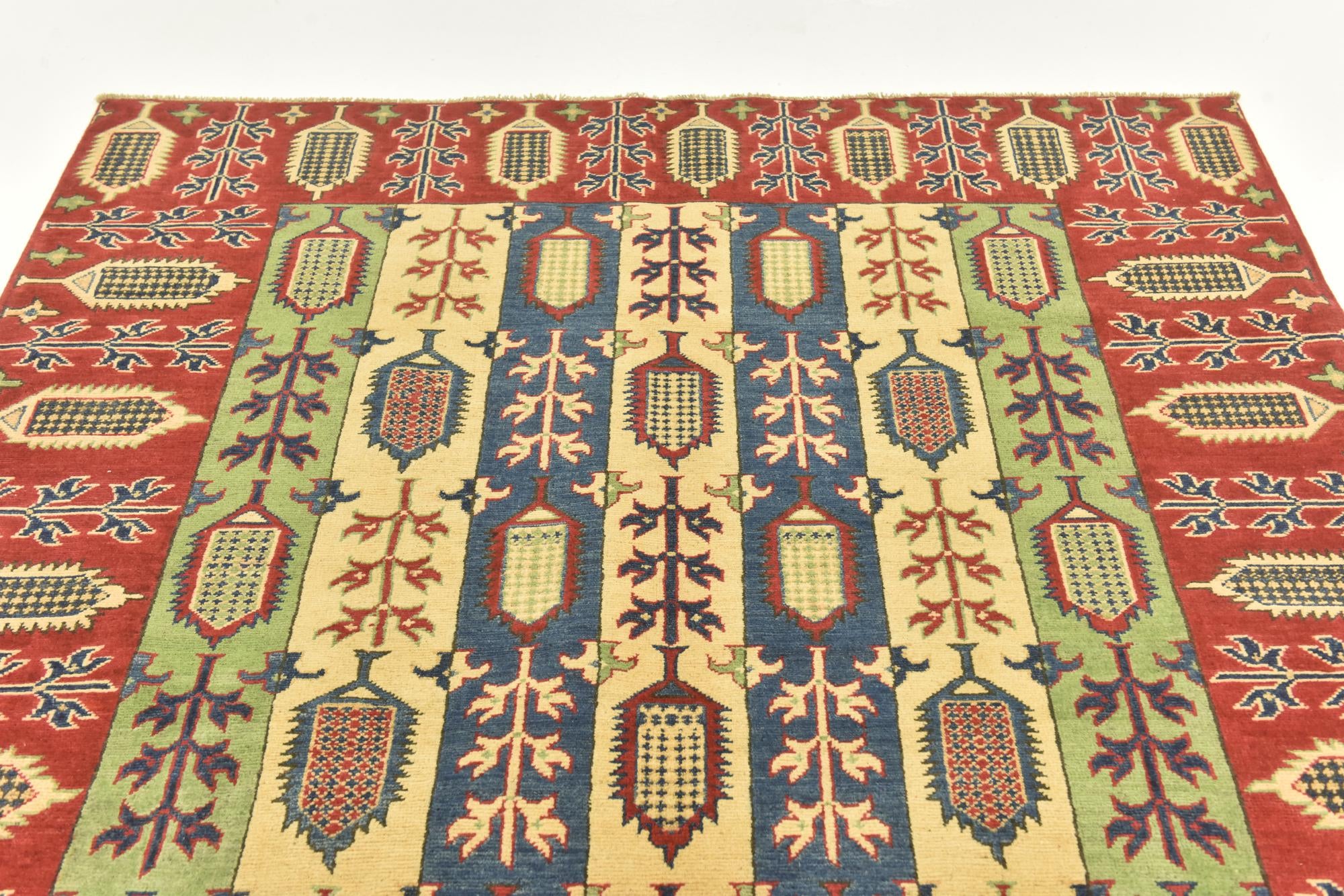 5' 6 x 8' Hand Knotted Kazak Rug