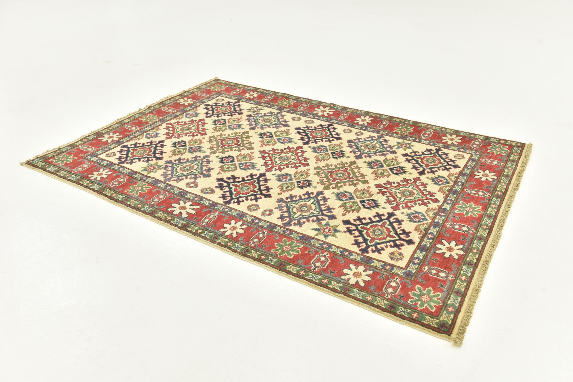 3' 10 x 5' 8 Hand Knotted Kazak Rug