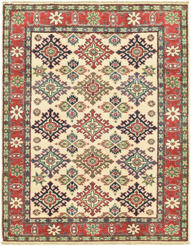 Detail image of 3' 10 x 5' 8 Hand Knotted Kazak Rug