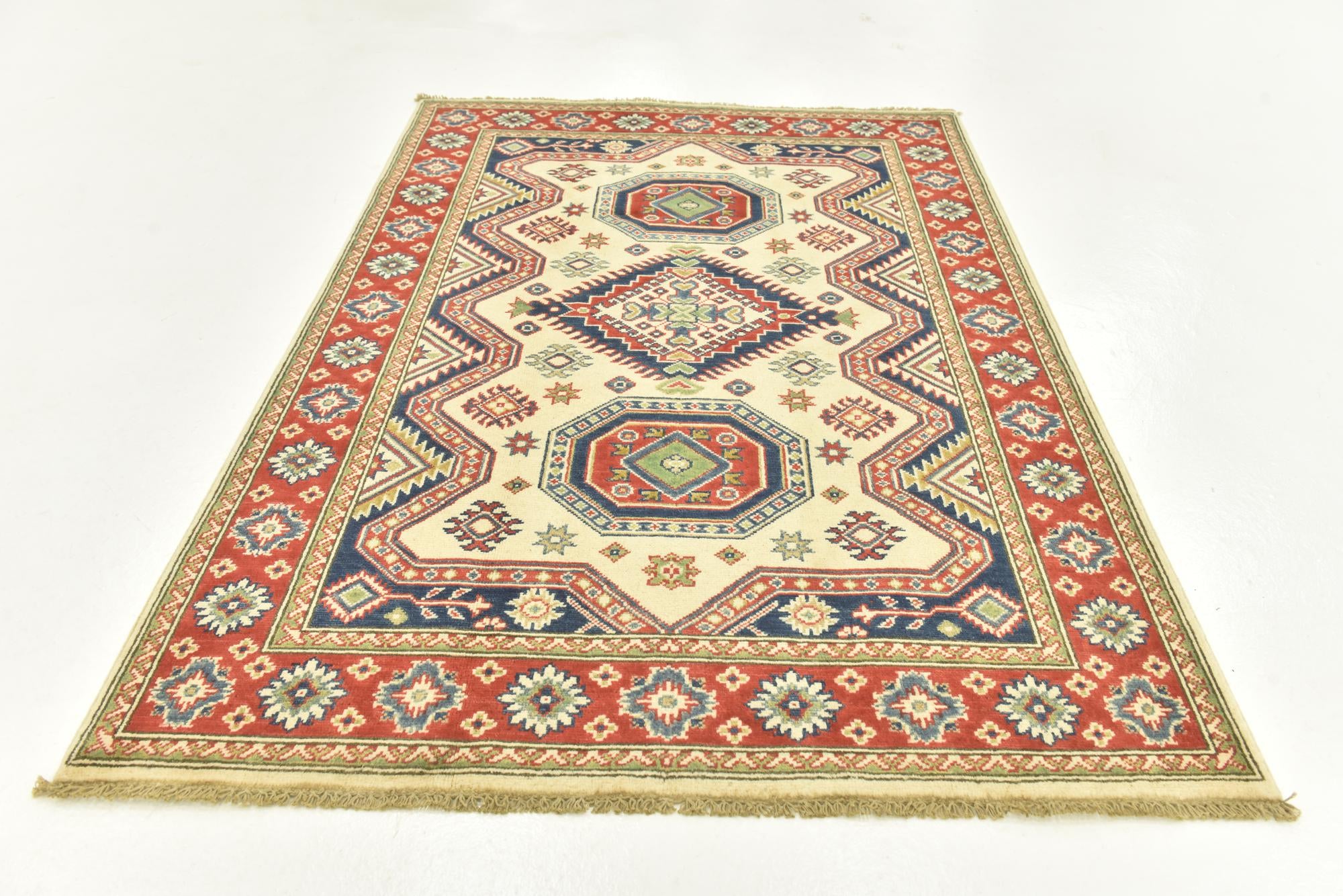 4' 1 x 5' 9 Hand Knotted Kazak Rug