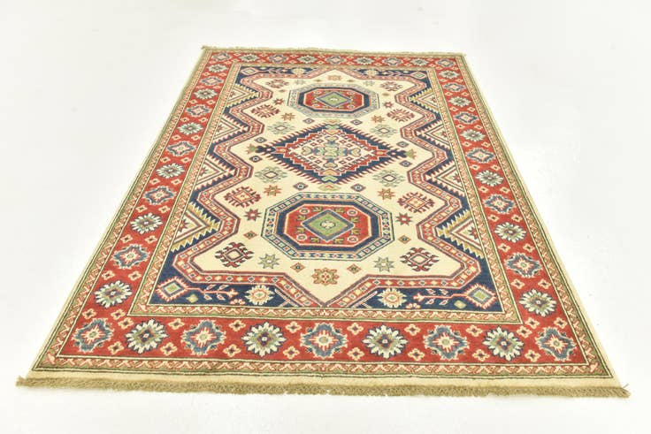 Detail image of 4' 1 x 5' 9 Hand Knotted Kazak Rug