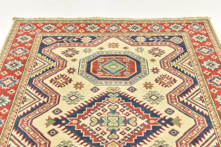Detail image of 4' 1 x 5' 9 Hand Knotted Kazak Rug