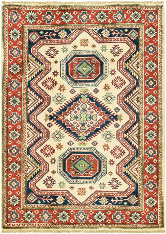 Detail image of 4' 1 x 5' 9 Hand Knotted Kazak Rug