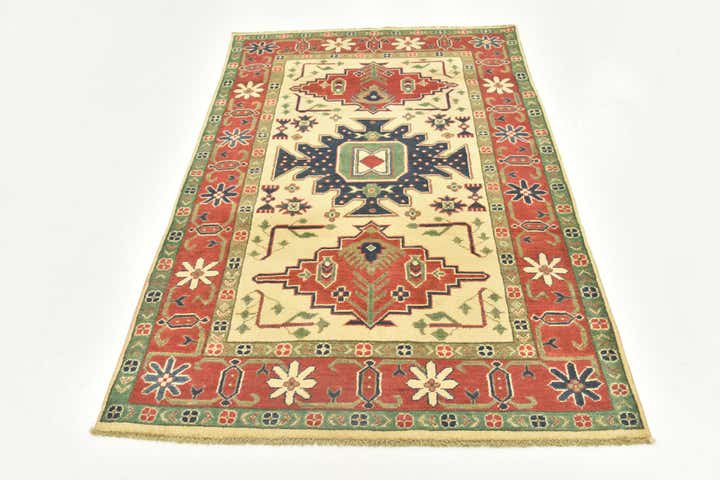 4' x 6' Hand Knotted Kazak Rug