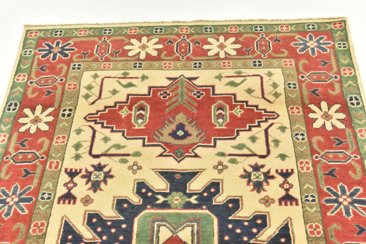 Detail image of 4' x 6' Hand Knotted Kazak Rug