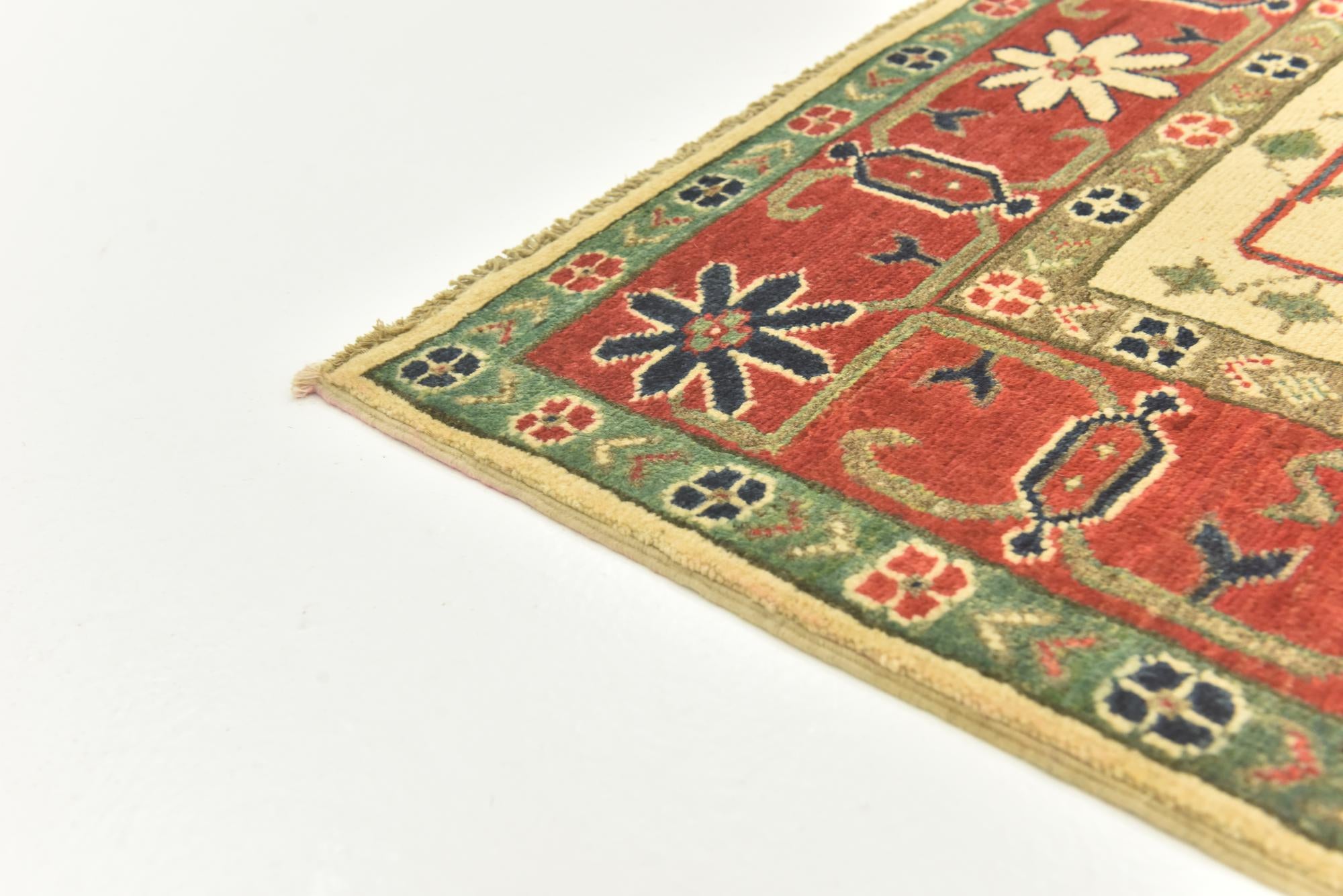 4' x 6' Hand Knotted Kazak Rug