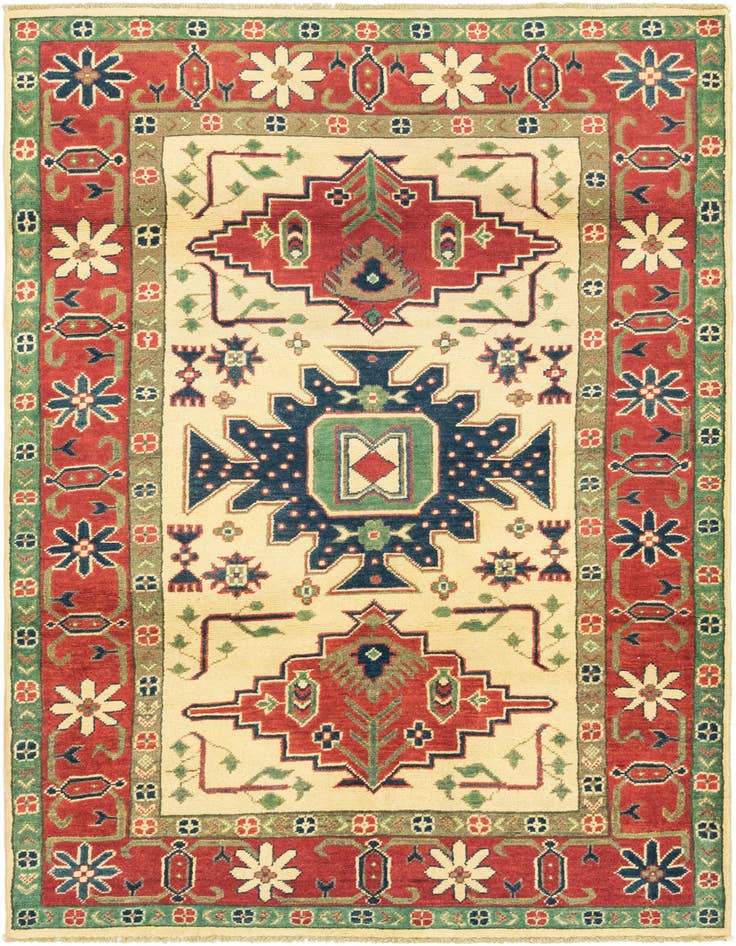 Detail image of 4' x 6' Hand Knotted Kazak Rug