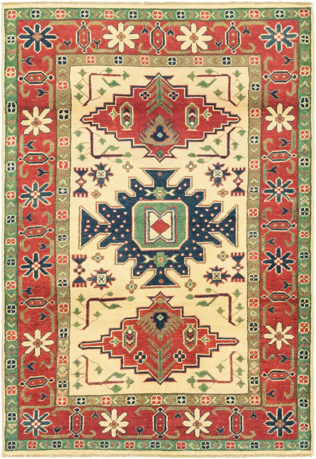 Detail image of 4' x 6' Hand Knotted Kazak Rug
