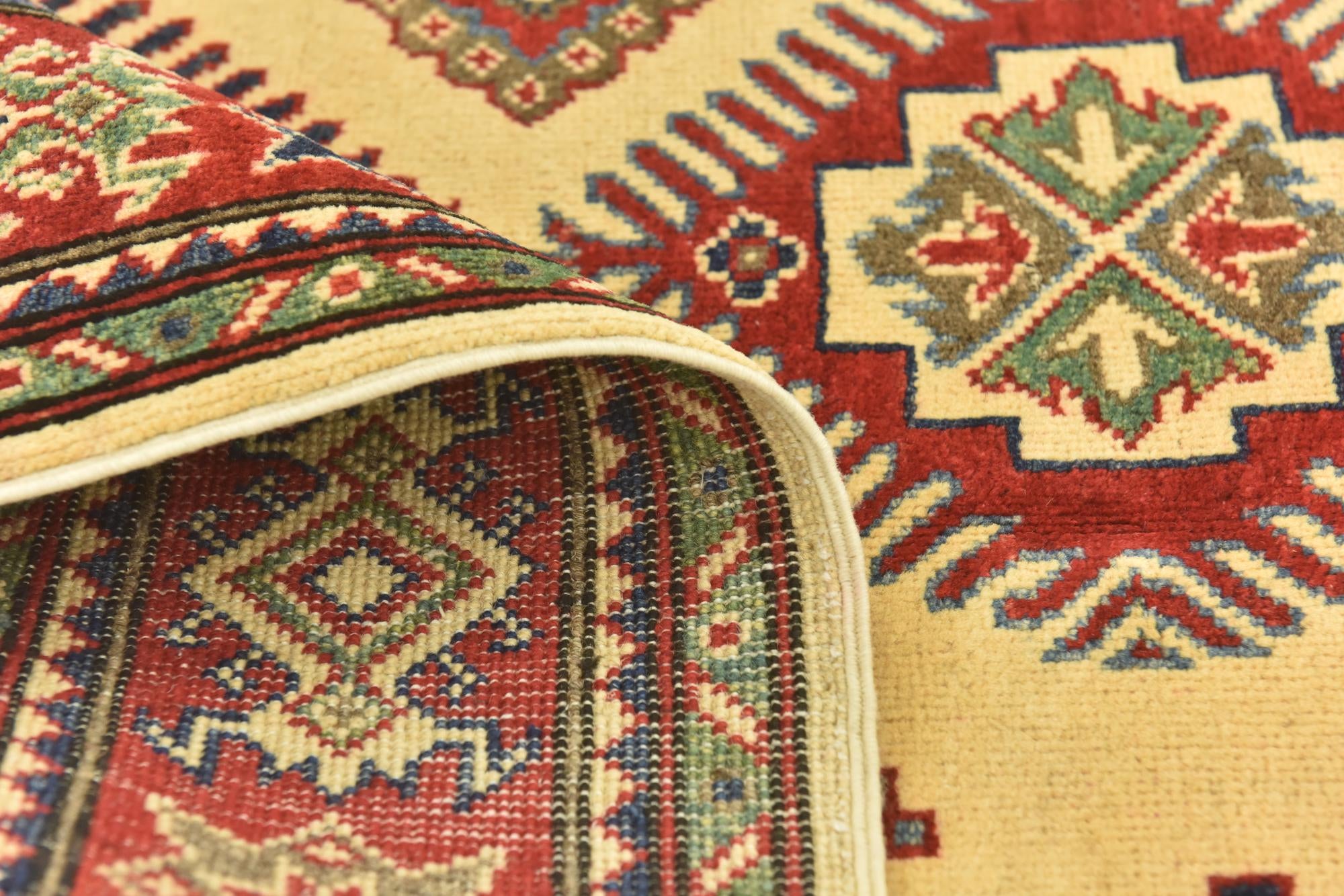 4' 2 x 5' 10 Hand Knotted Kazak Rug