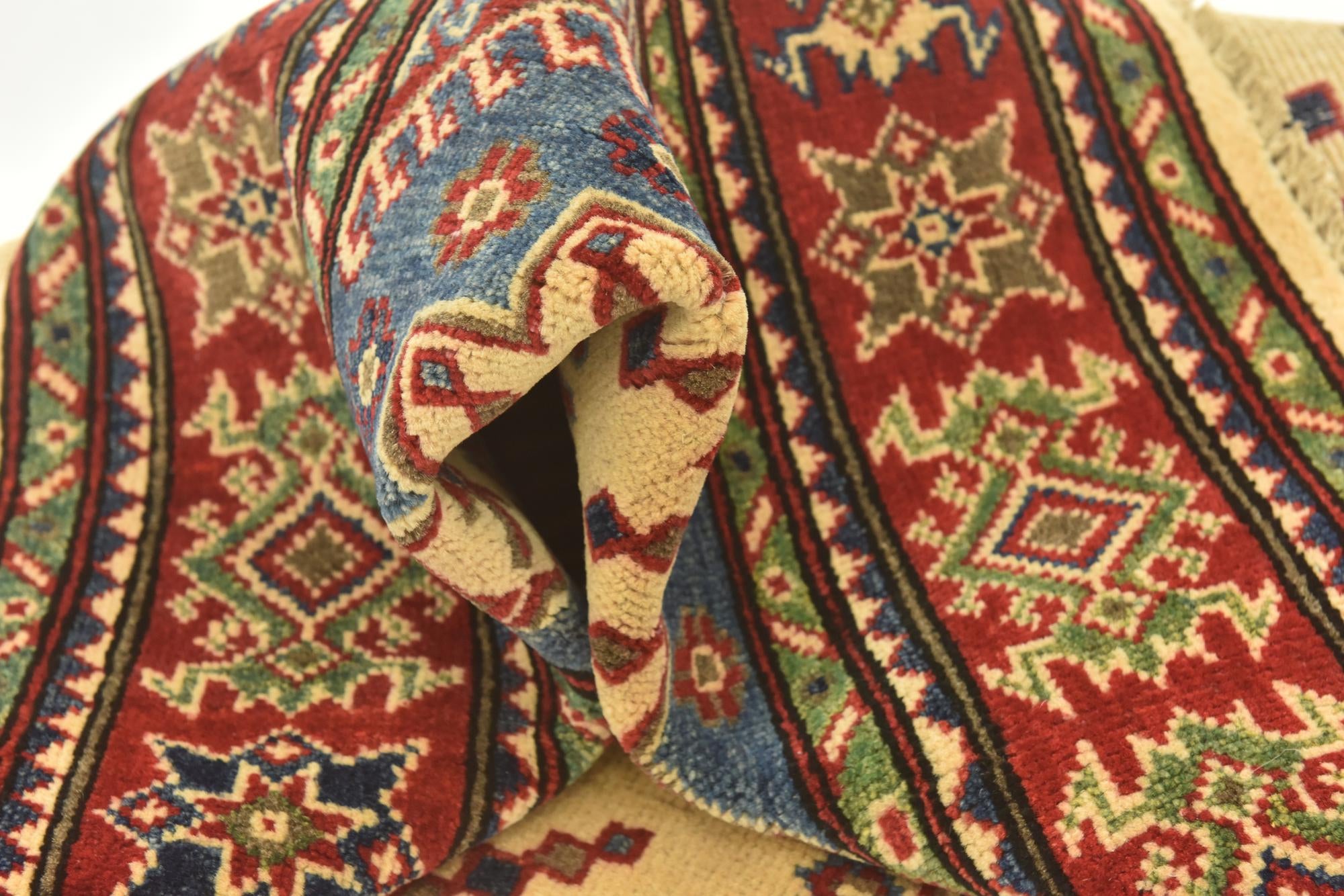 4' 2 x 5' 10 Hand Knotted Kazak Rug