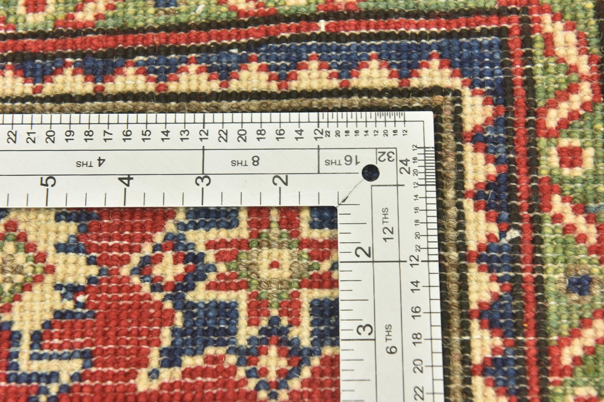 4' 2 x 5' 10 Hand Knotted Kazak Rug
