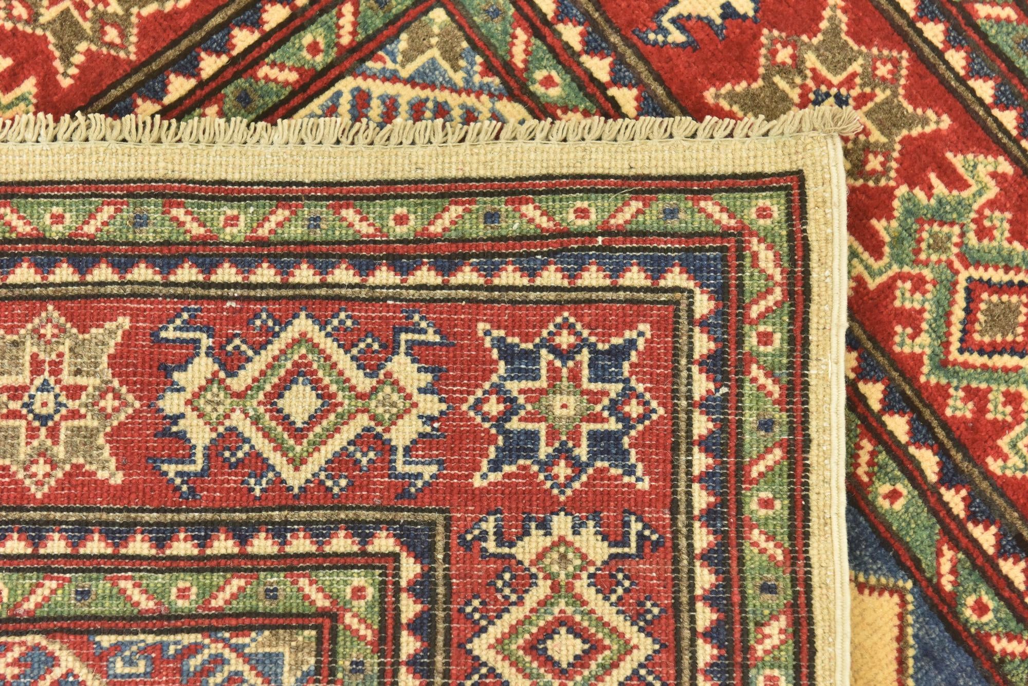 4' 2 x 5' 10 Hand Knotted Kazak Rug
