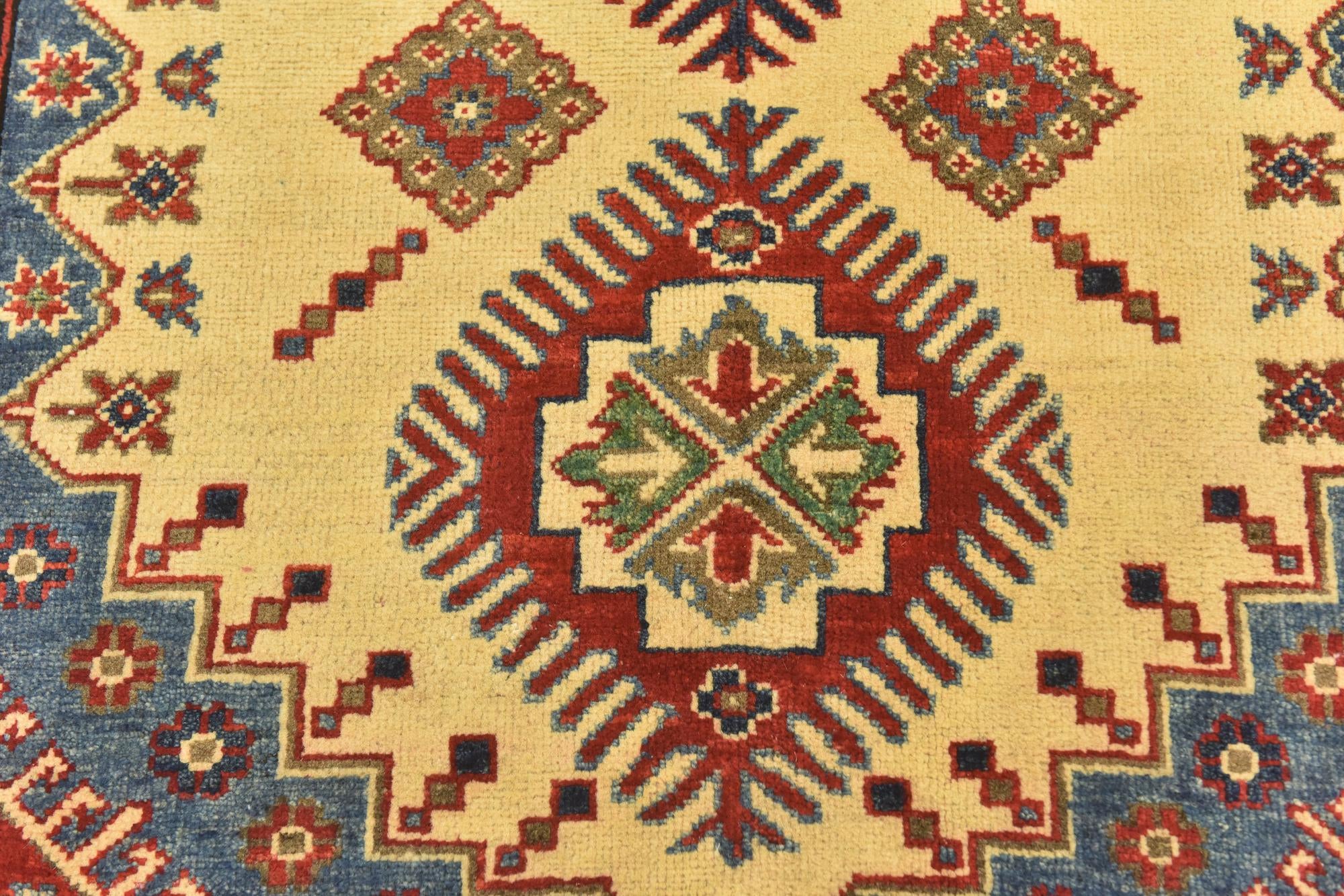 4' 2 x 5' 10 Hand Knotted Kazak Rug