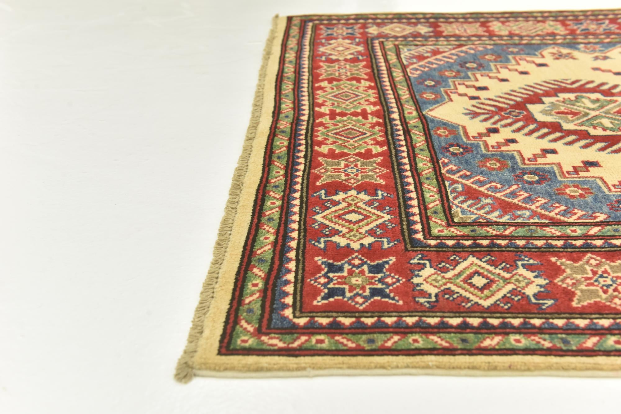 4' 2 x 5' 10 Hand Knotted Kazak Rug