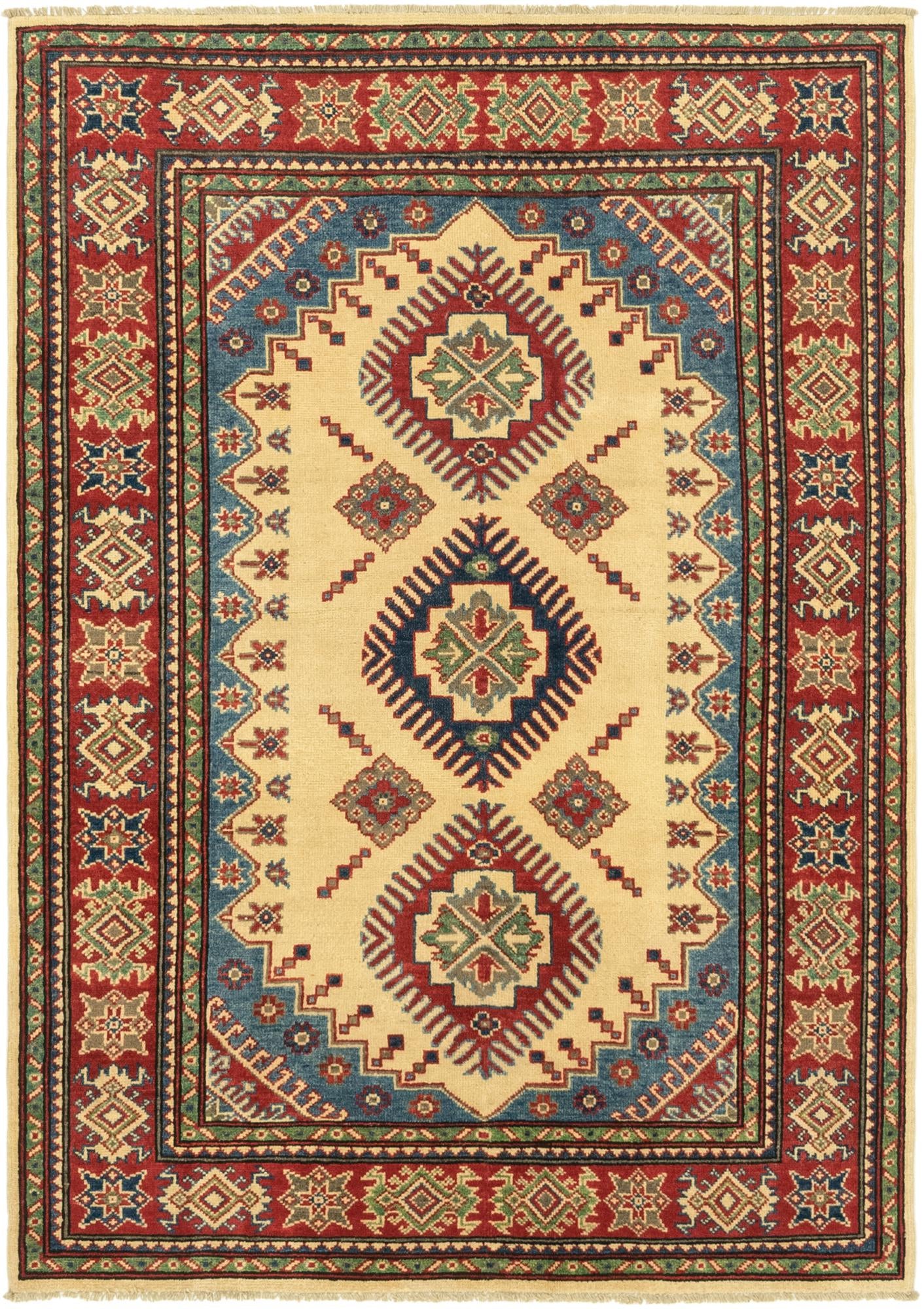 4' 2 x 5' 10 Hand Knotted Kazak Rug