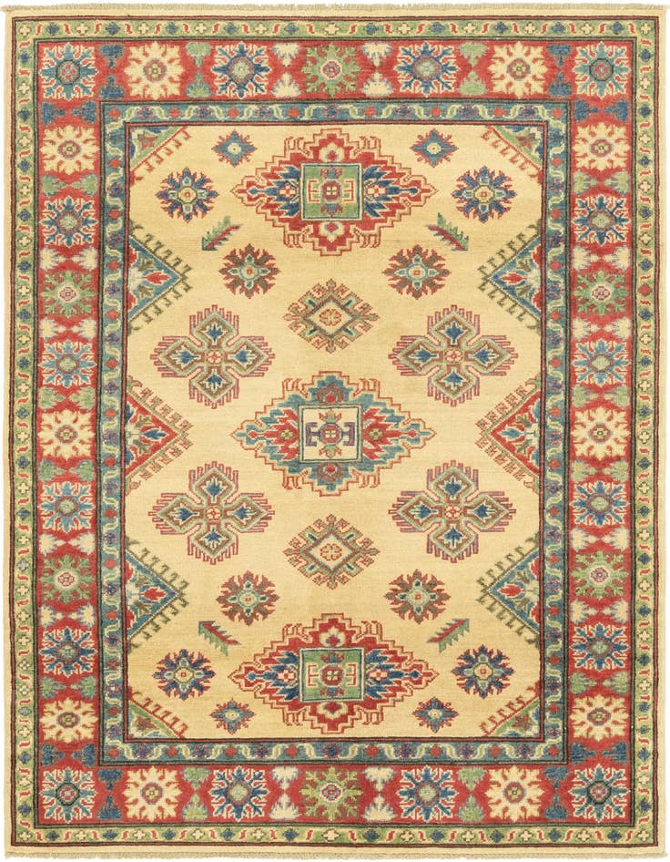 Detail image of 4' 2 x 6' Hand Knotted Kazak Rug