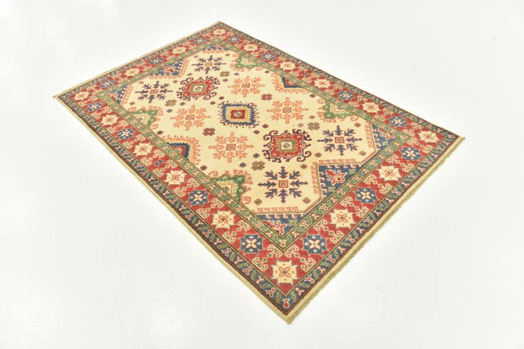 Detail image of 4' 1 x 6' Hand Knotted Kazak Rug