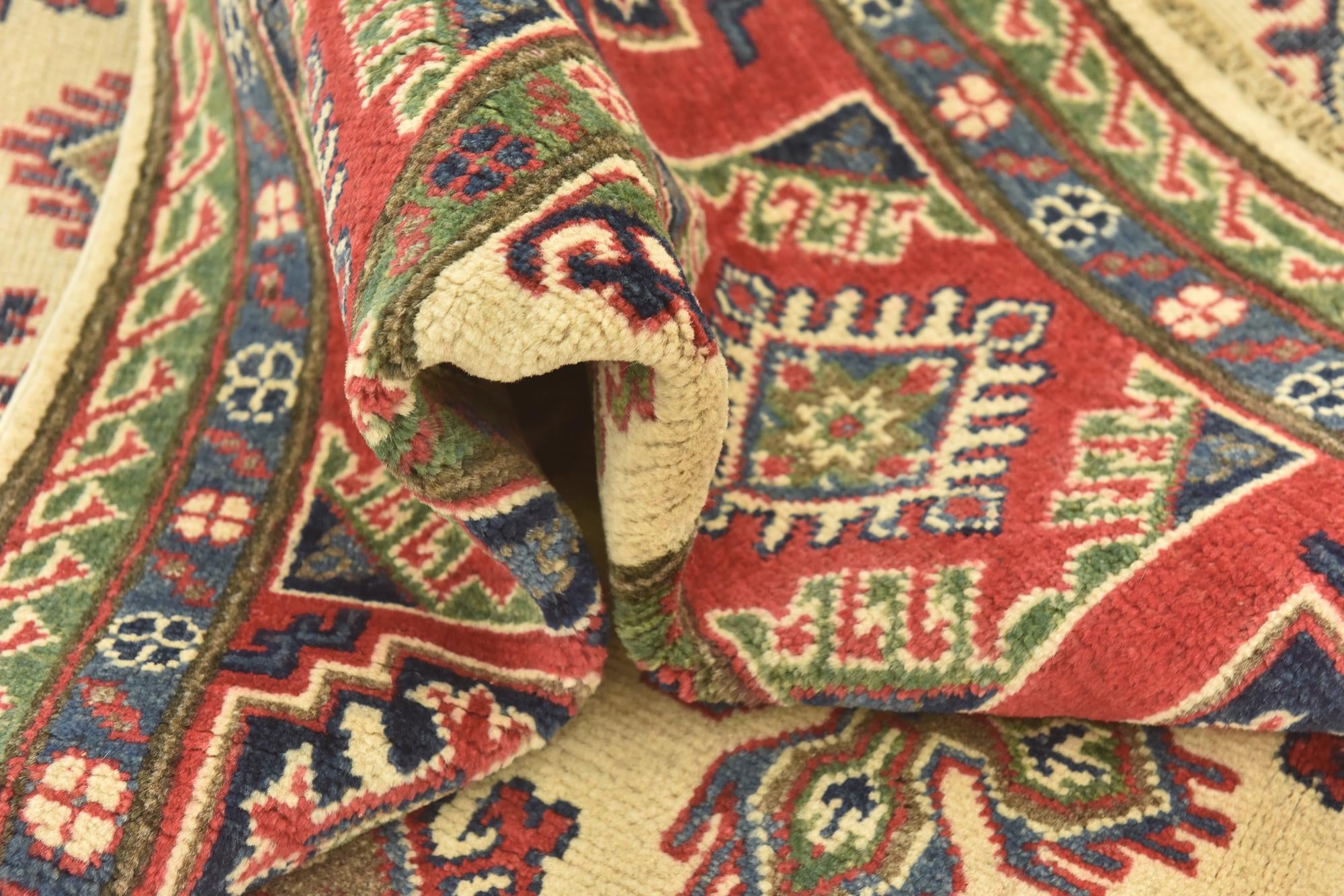 6' 2 x 9' 6 Hand Knotted Kazak Rug
