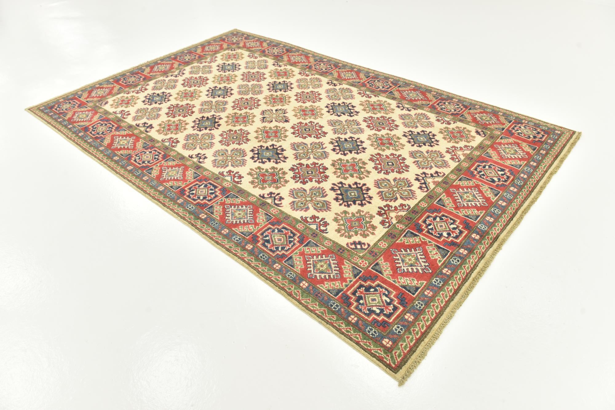 6' 2 x 9' 6 Hand Knotted Kazak Rug