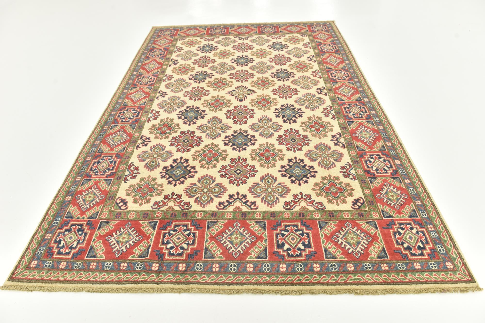 6' 2 x 9' 6 Hand Knotted Kazak Rug