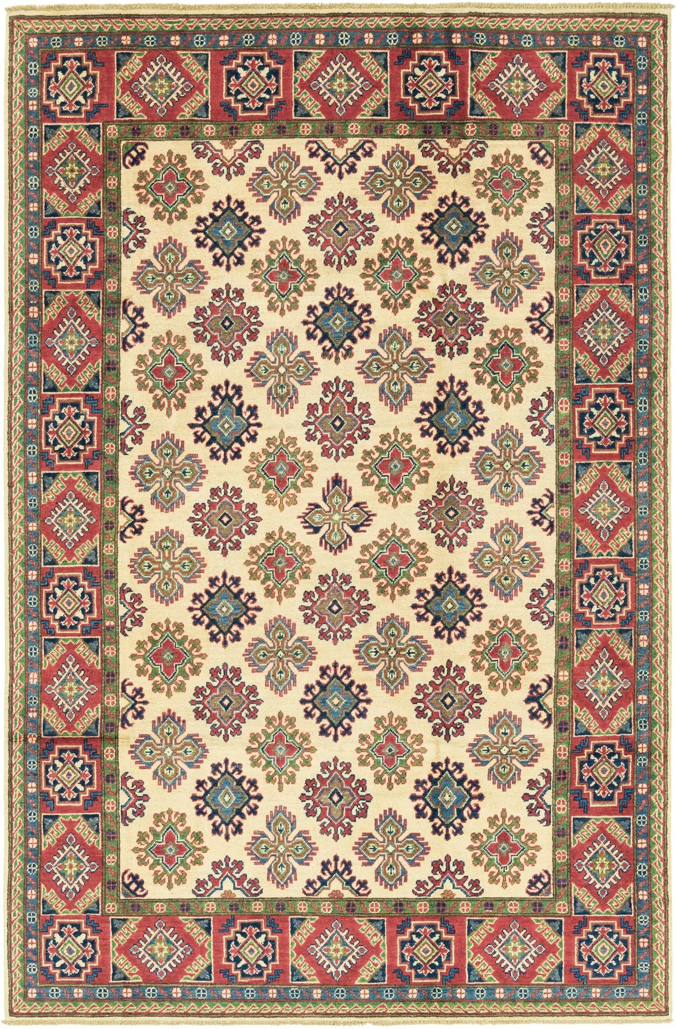 6' 2 x 9' 6 Hand Knotted Kazak Rug