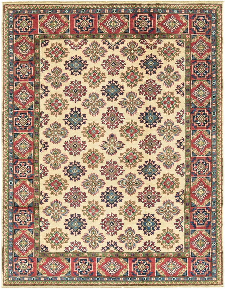 Detail image of 6' 2 x 9' 6 Hand Knotted Kazak Rug