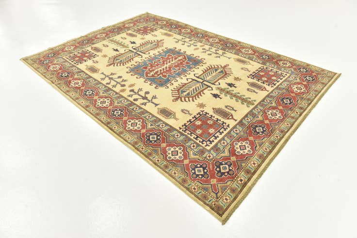 Detail image of 6' 3 x 9' Hand Knotted Kazak Rug