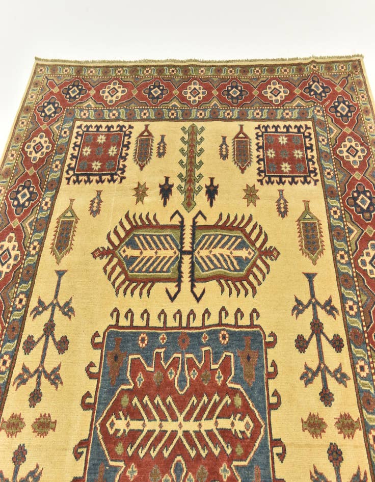 Detail image of 6' 3 x 9'  Hand Knotted Kazak Rug