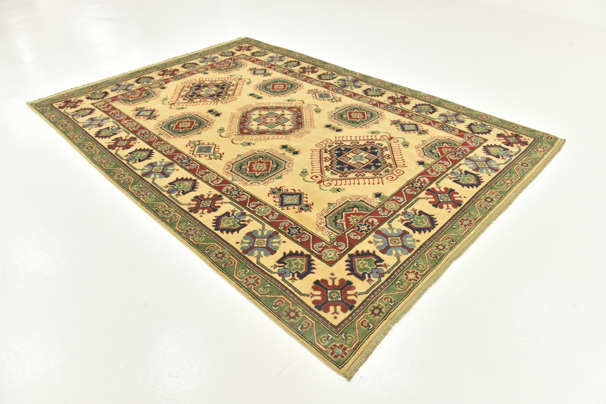 6' 8 x 9' 6 Hand Knotted Kazak Rug