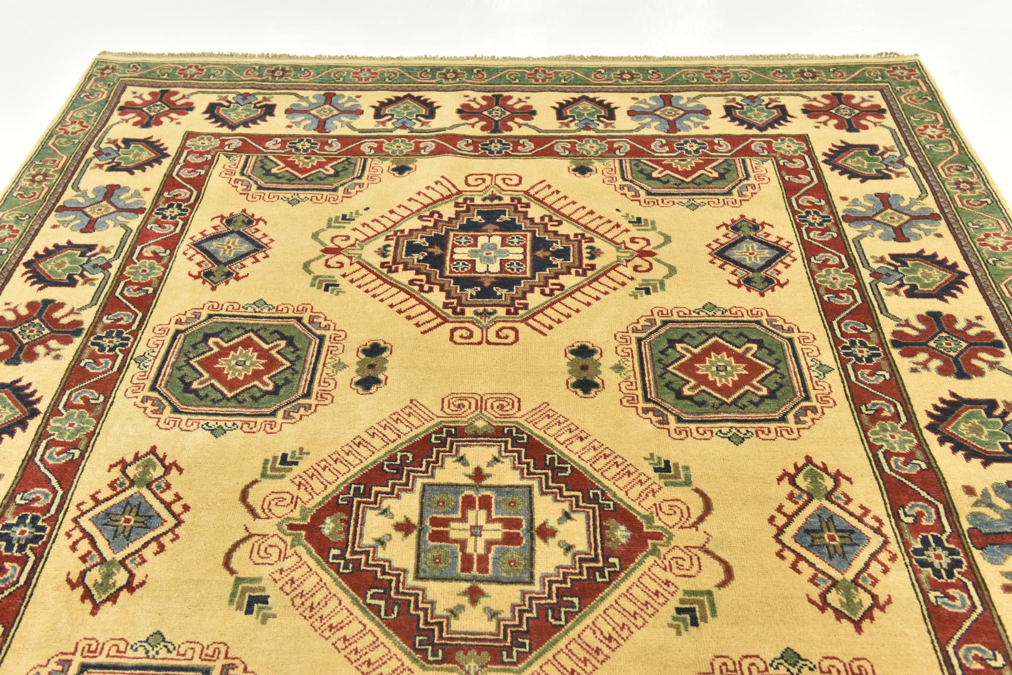 6' 8 x 9' 6 Hand Knotted Kazak Rug