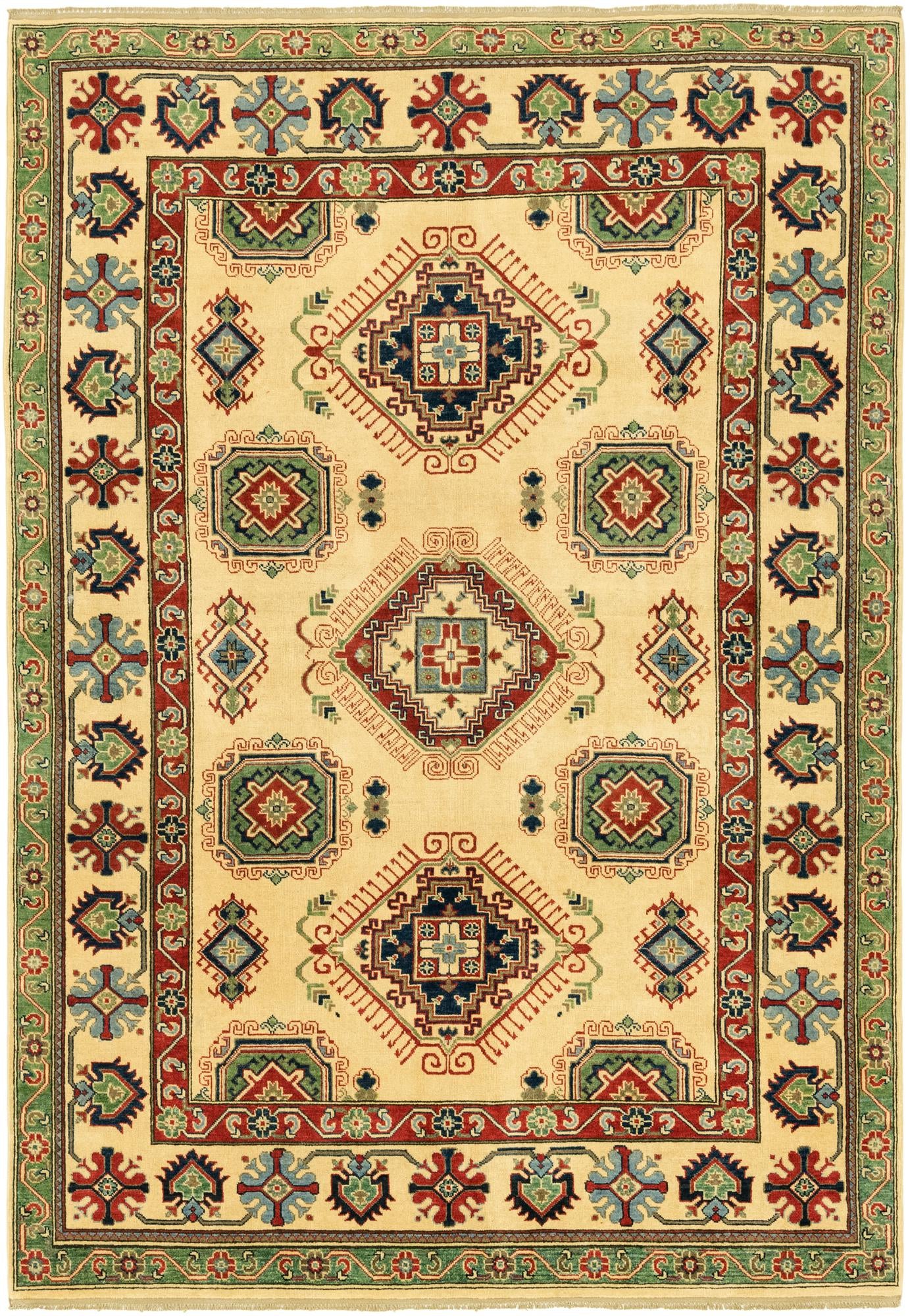 6' 8 x 9' 6 Hand Knotted Kazak Rug
