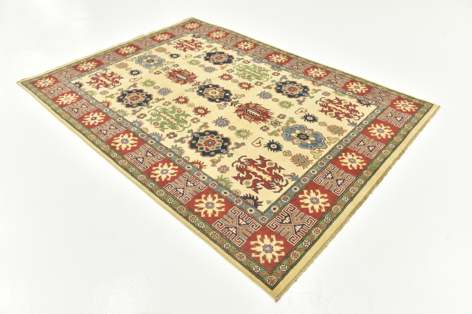 5' 8 x 7' 9 Hand Knotted Kazak Rug