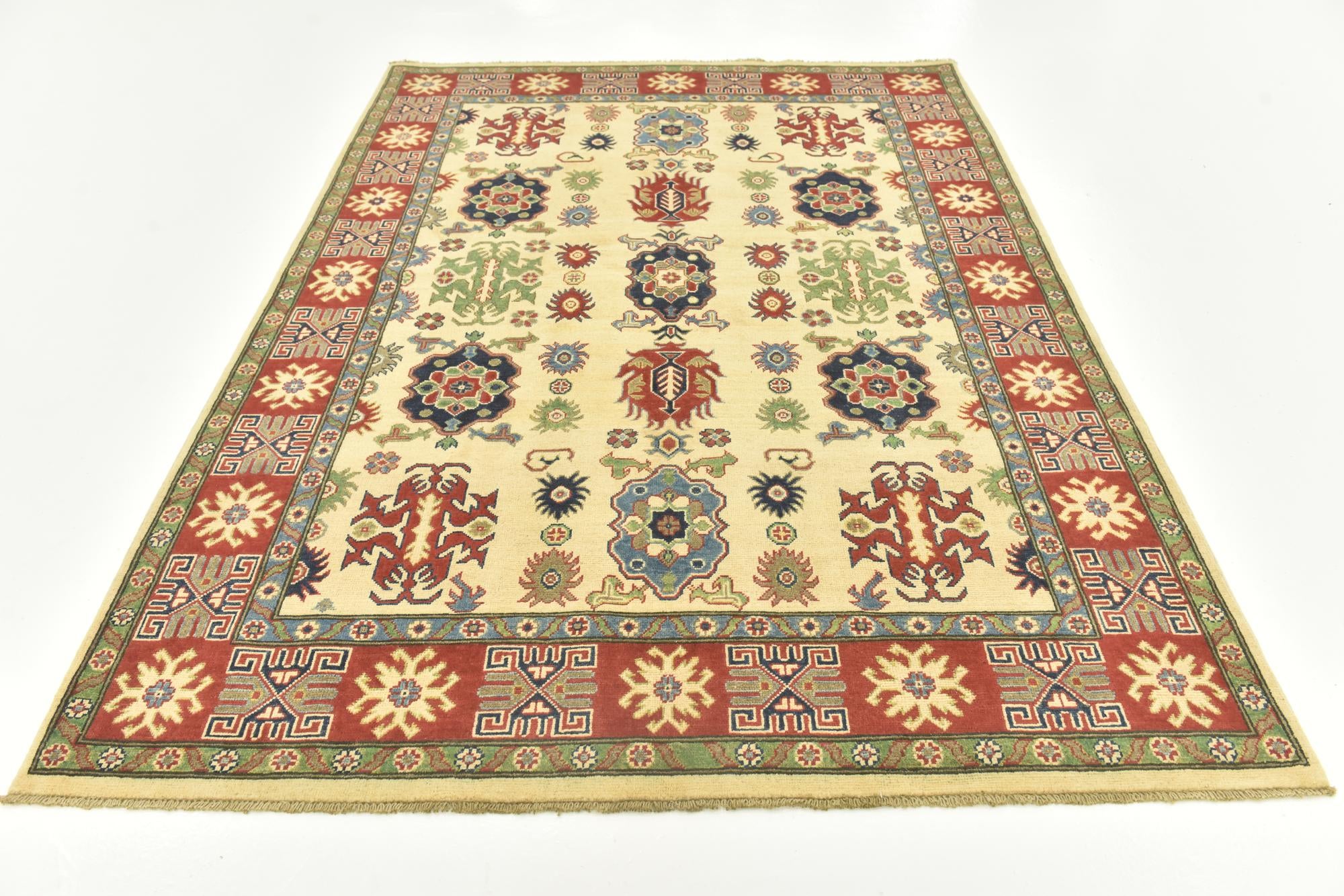 5' 8 x 7' 9 Hand Knotted Kazak Rug