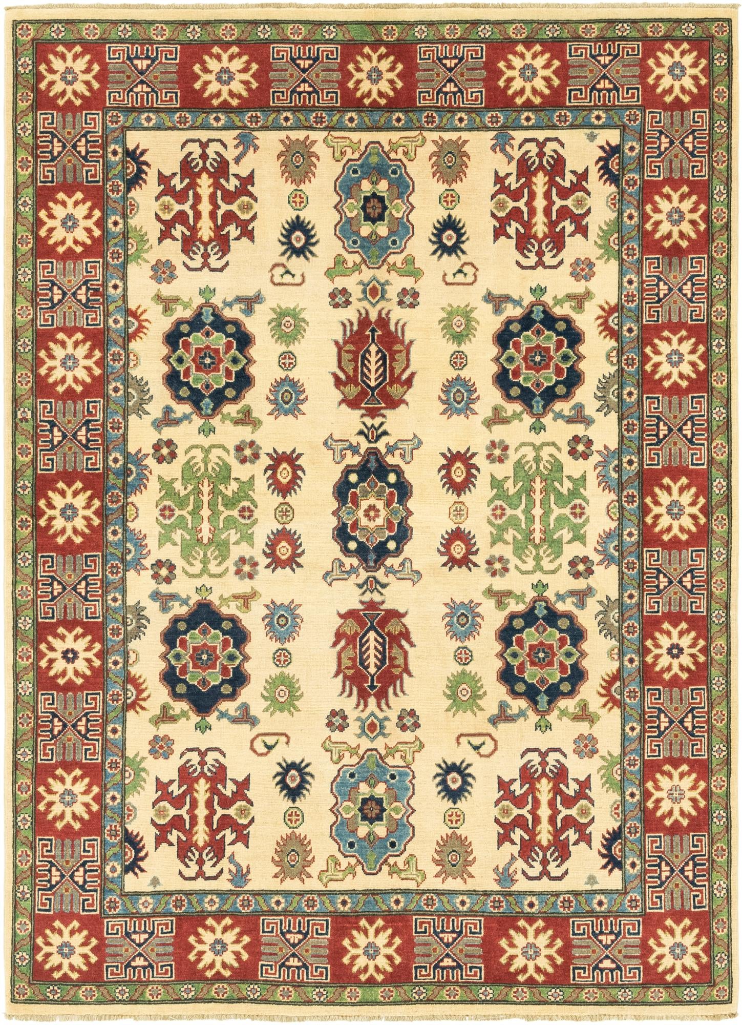 5' 8 x 7' 9 Hand Knotted Kazak Rug