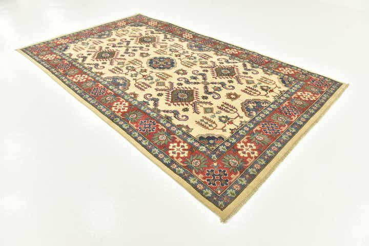 6' 5 x 10' 10 Hand Knotted Kazak Rug