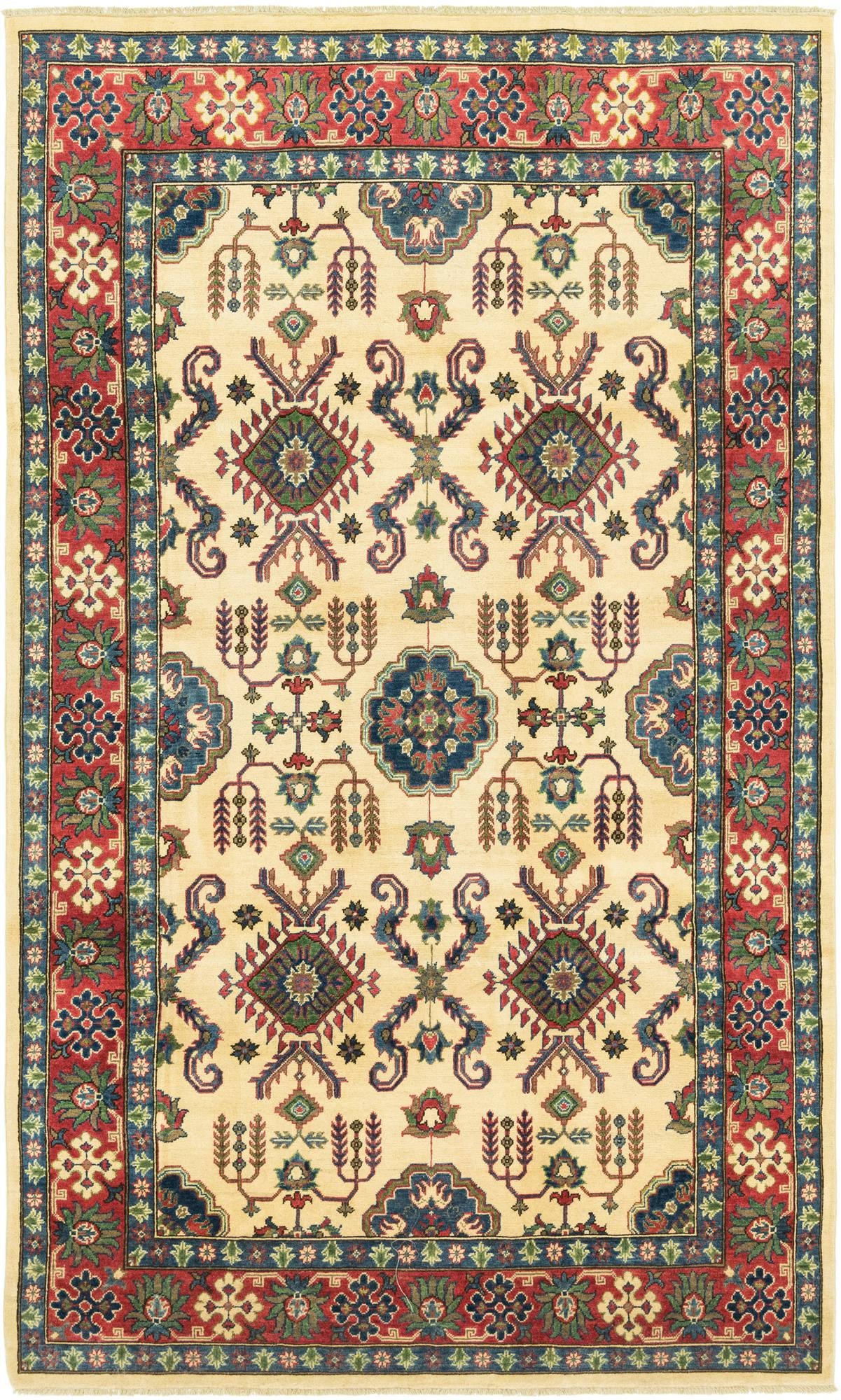 6' 5 x 10' 10 Hand Knotted Kazak Rug